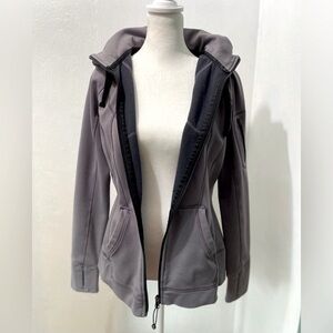 Athlete Y2K Scuba Full zip with hoodie with thumb holes in purple Size L.